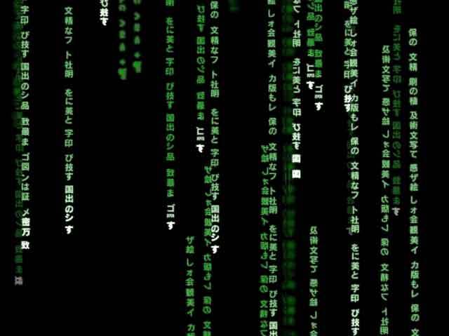 What is the matrix screensaver Screenshot